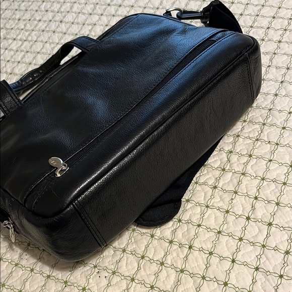 Mclein Black Leather Men's Briefcase - Picture 4 of 12